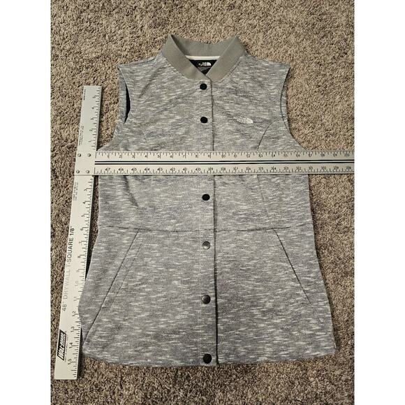 The North Face Womens Vest Sz Medium Heathered Gray Snap Polyester - Picture 5 of 8
